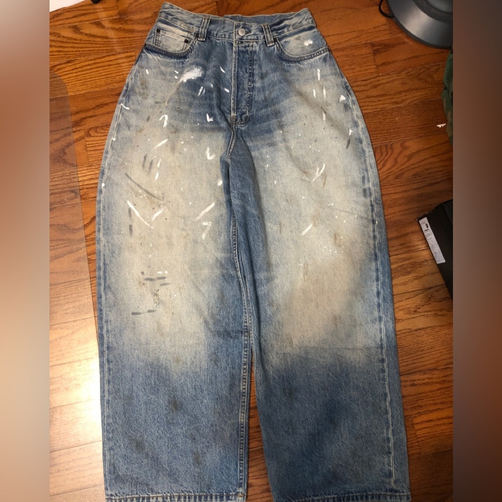 Acne Studios Blue Paint Splatter Jeans 2023M